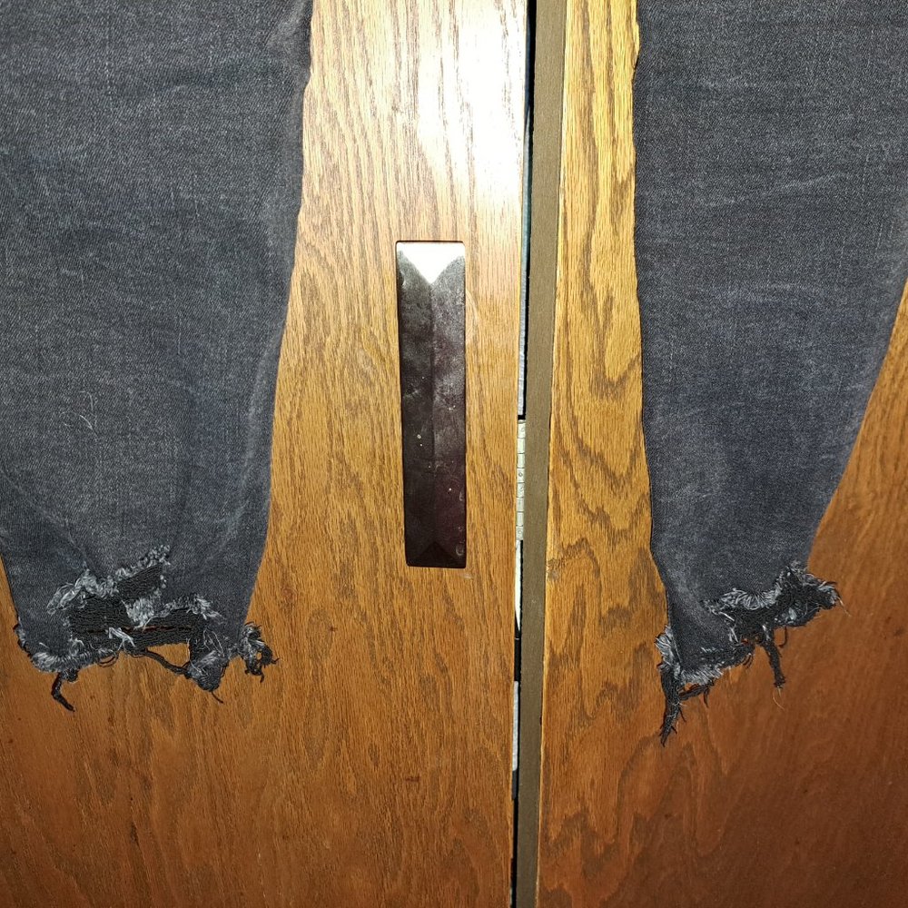 American Eagle Distressed High Rise Jegging Crop Jeans Sz 6 Next Level Stretch - Picture 5 of 9